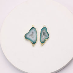 Purple geode connector for gemstone accessories