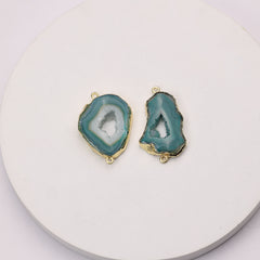 Unique geode connector for artisan jewelry crafting