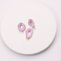 Polished geode connector for handmade jewelry