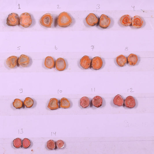 Geode Pairs ( Earring ) by Selection 10-20 mm Orange Color Geodes My Store