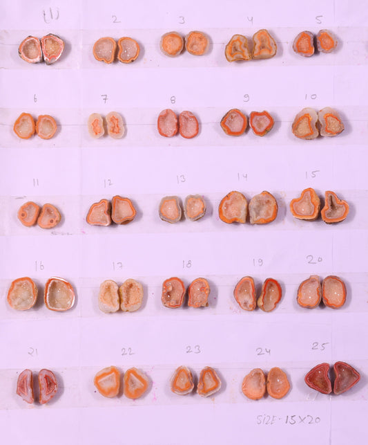 Geode Pairs ( Earring ) by Selection 15-20 mm Orange Color Geodes My Store