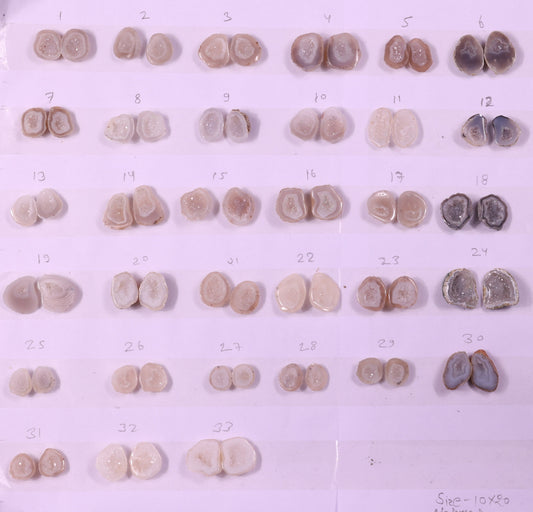 Geode Pairs ( Earring ) by Selection 10-20 mm Natural Color Geodes White & Grey My Store