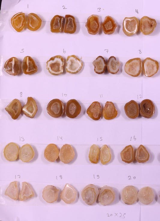 Geode Pairs (Earring) by Selection 20-25 mm Beige Color Geodes My Store