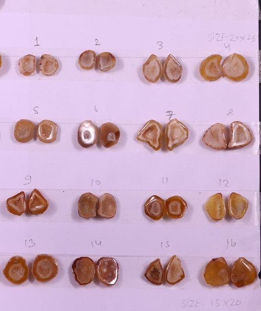 Geode Pairs ( Earring ) by Selection 15 - 20 mm Beige Color Geodes My Store