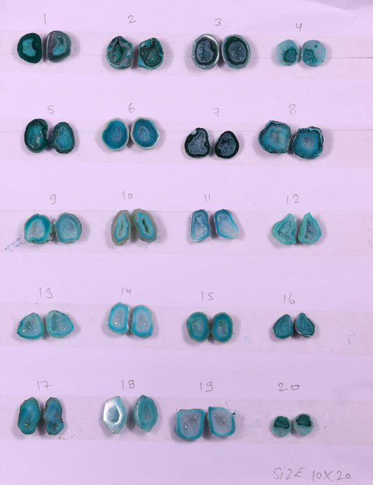 Geode Pairs ( Earring ) by Selection 10-20 mm Green Color My Store