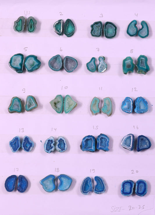 Geode Pairs ( Earring ) by Selection 20-25 mm Green & Aqua Color My Store