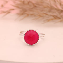 Multi Chalcedony Ring – Adjustable 925 Sterling Silver Gemstone Ring Meena Design