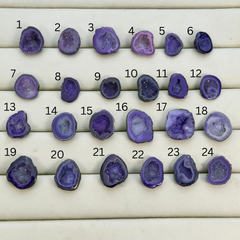Natural Purple Geode Druzy Cabochon – Agate Geode for Ring Making Meena Design
