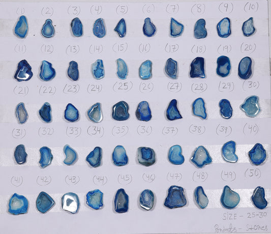 Geode Stones ( Pendant ) by Selection 25 - 30 mm Aqua For Making Jewelry My Store