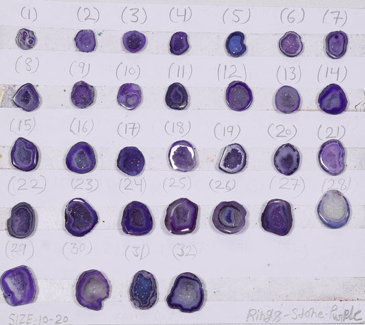 Geode Rings stone by Selection 10 - 20 mm Purple For Rings Making My Store