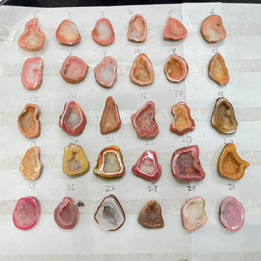 Geode Stone by Selection 25-30 mm Light Orange Geodes (Ring) – Exact Piece Shown in Picture My Store
