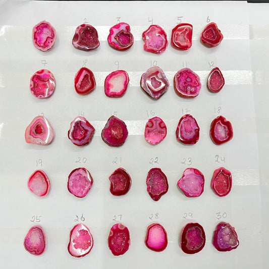 Light Pink Geode Stones for Rings (20–25 mm) – Natural Crystal Centers for Jewelry Making – Exact Piece Shown in Photo My Store