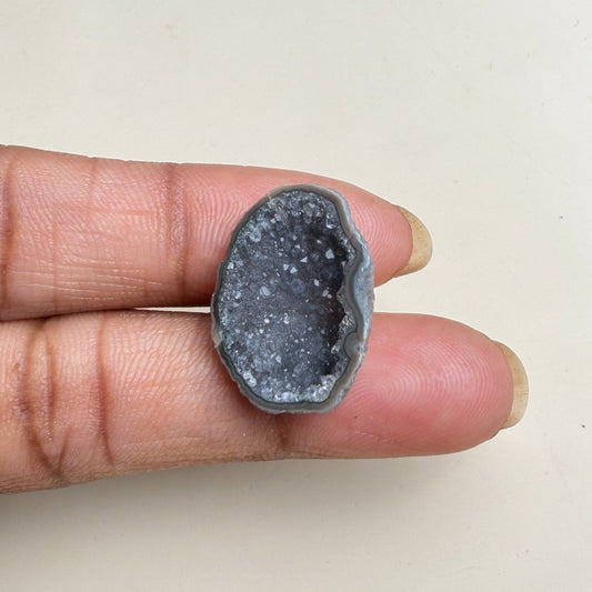 Black Druzy Geode Gemstone Slice 20–25mm | Jewelry Making Wholesale Supply Meena Design