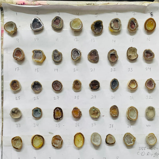 Small Brown Agate Geode Druzy Stones 15–20 mm – Natural Crystal Pieces for Rings My Store