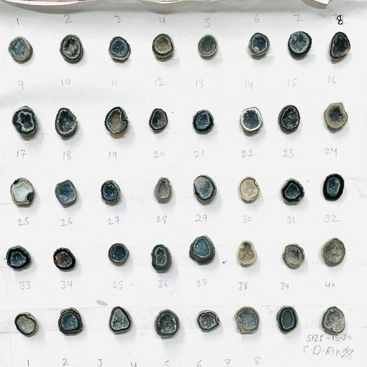 Black Agate Geode Druzy Stone (10–15 mm) – Premium Natural Gemstone for Rings My Store