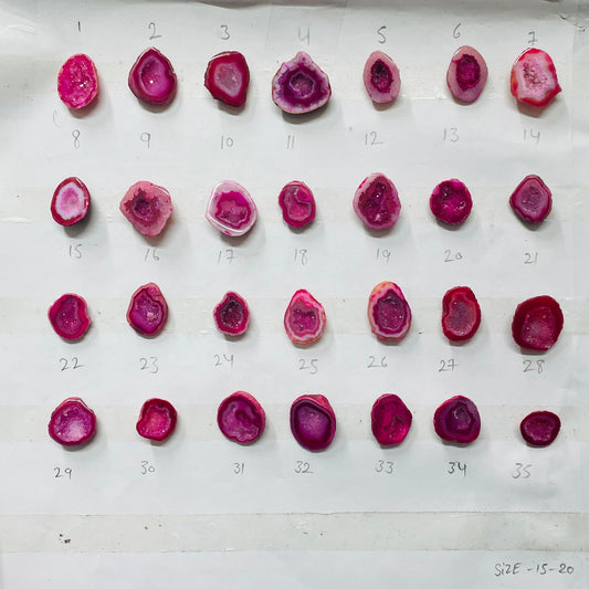 Small Pink Agate Geode Druzy Stone (15–20 mm) – Exact Piece Shown in Picture My Store