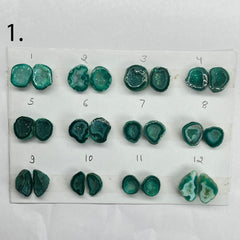 Geode Pairs by Selection 10 - 15 mm Green My Store