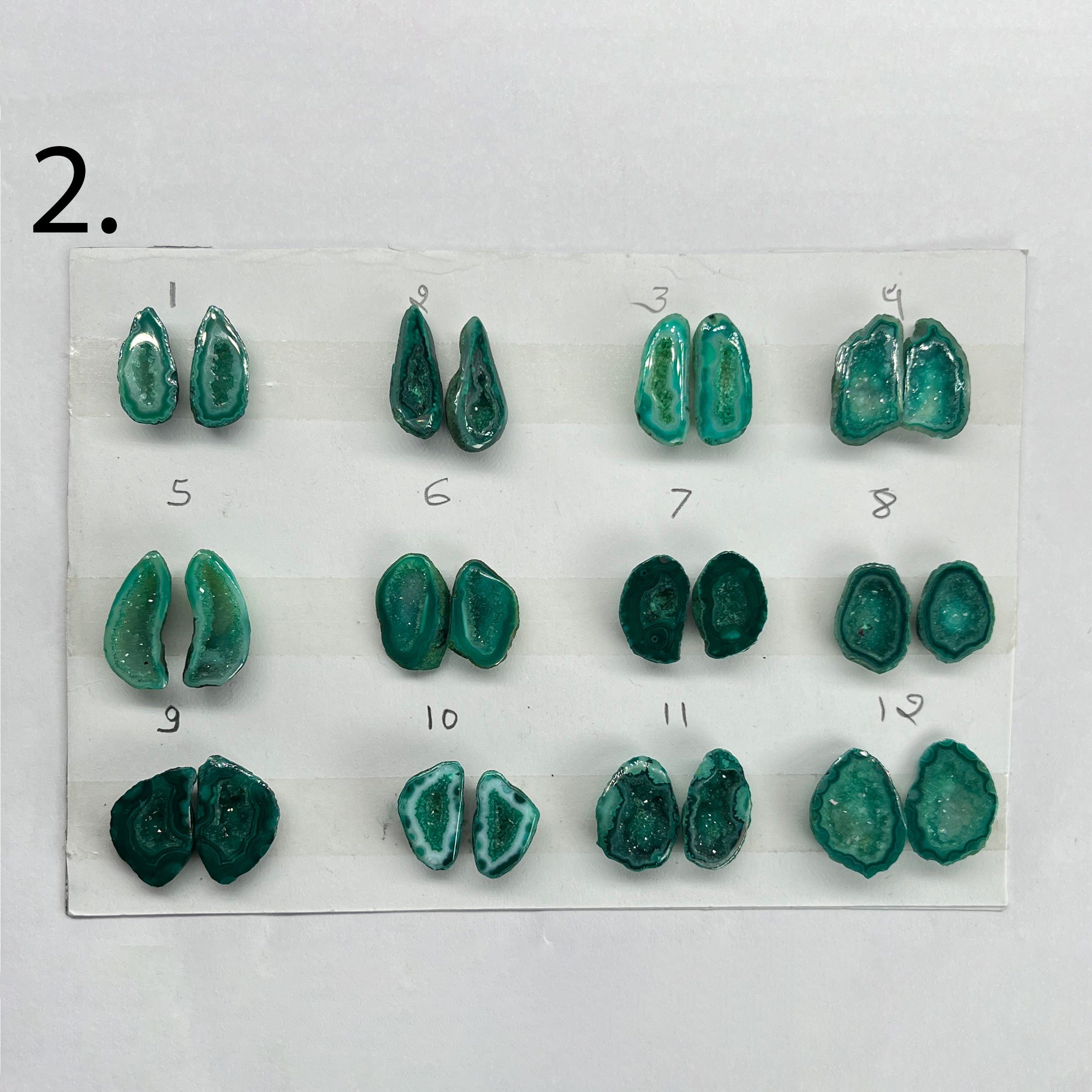 Geode Pairs by Selection 10 - 15 mm Green My Store