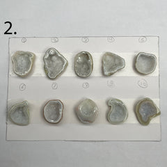 Geode Pendant stone by Selection 25 - 35 MM White My Store
