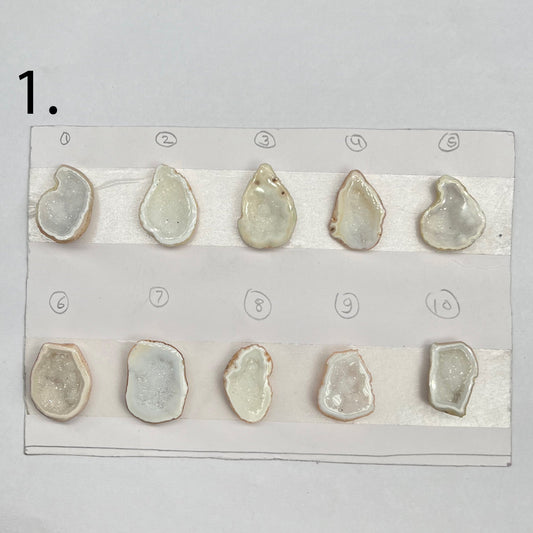 Geode Pendant stone by Selection 25 - 35 MM White My Store