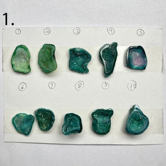 Geode Pendant stone by Selection 25 - 35 MM Green My Store