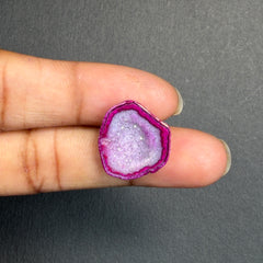 Pink Agate Druzy Geode Slices – Perfect for Ring Making