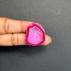 Pink Agate Druzy Geode Slices – Perfect for Ring Making