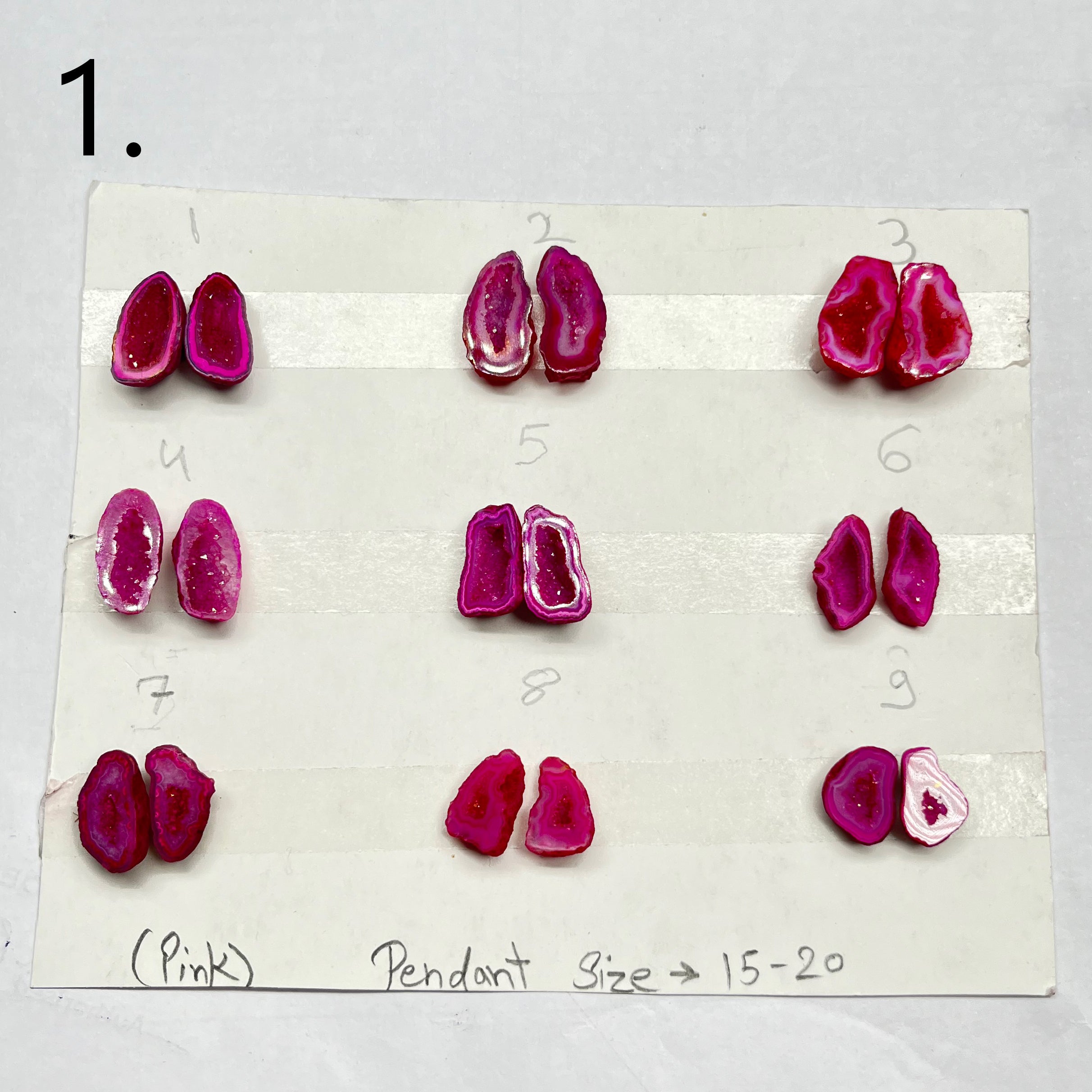 Geode Pairs by Selection 15 - 20 MM Pink My Store