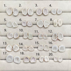 Geode Druzy Pairs by Selection 15 - 20 MM White My Store