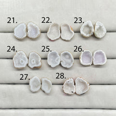 Geode Druzy Pairs by Selection 15 - 20 MM White My Store