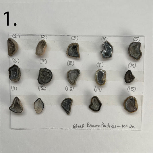 Geode Pendant stone by Selection 10- 20mm Brown My Store