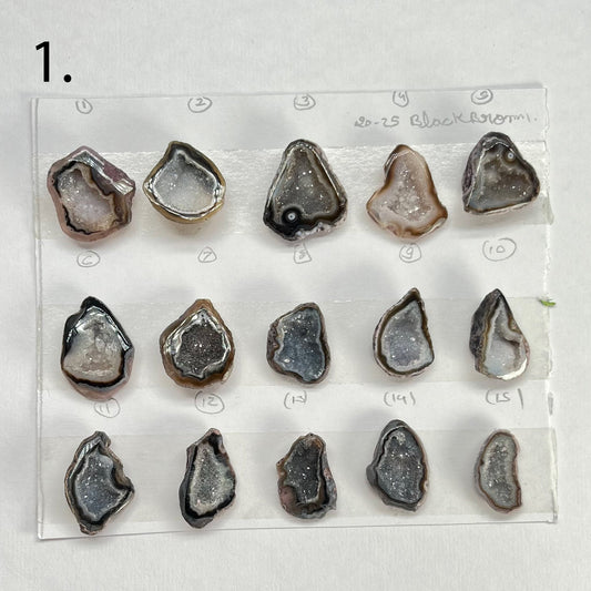 Geode Pendant stone by Selection 20 - 25 MM Black My Store