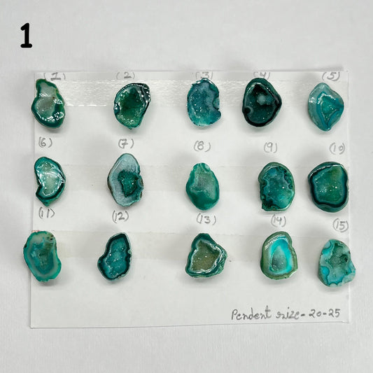 Geode Pendant stone by Selection 20 - 25MM Green My Store