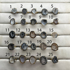 Rings by Selection Anokha Brass Gold Plated 20 - 25 MM Black My Store