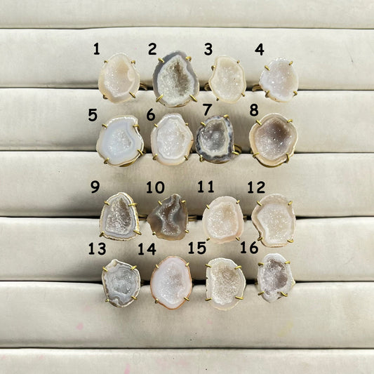 Rings by Selection Anokha Brass Gold Plated 20- 25 MM gray My Store