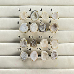 Rings by Selection Anokha Brass Gold Plated 20- 25 MM gray My Store