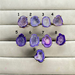 Rings by Selection Anokha Brass Gold Plated 20- 25 MM purple My Store