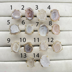 Rings by Selection Anokha Brass Gold Plated 15 - 20 MM Gray My Store