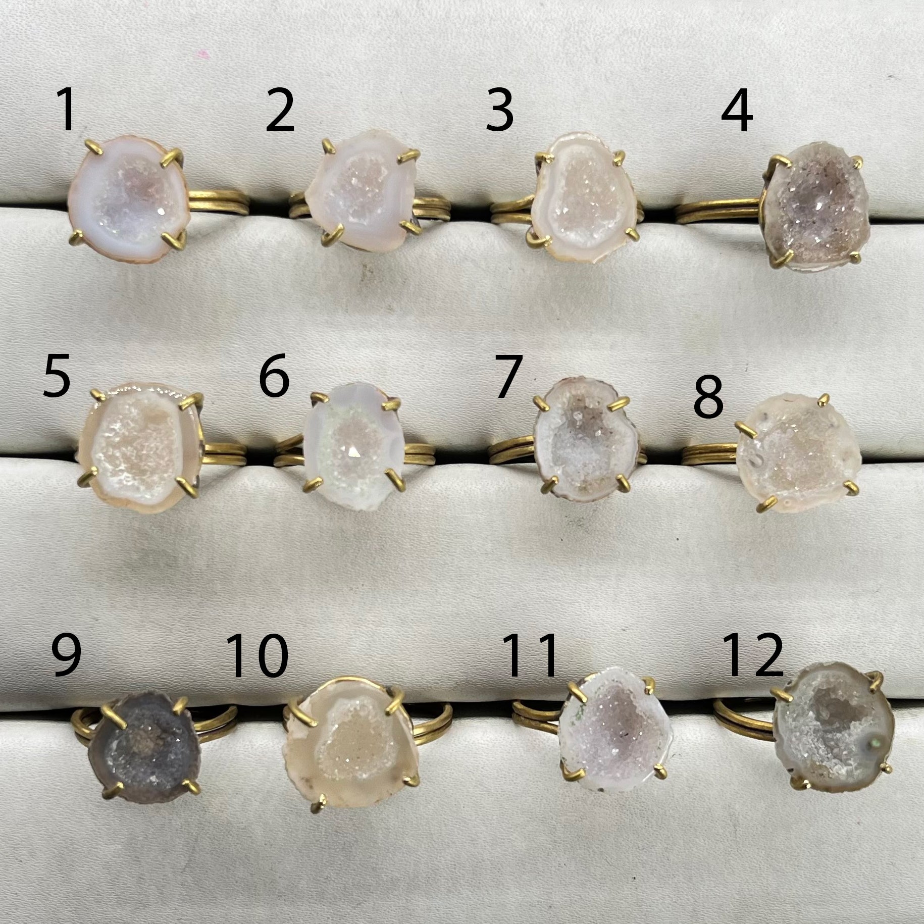 Rings by Selection Anokha Brass Gold Plated 10 - 15 MM Gray My Store