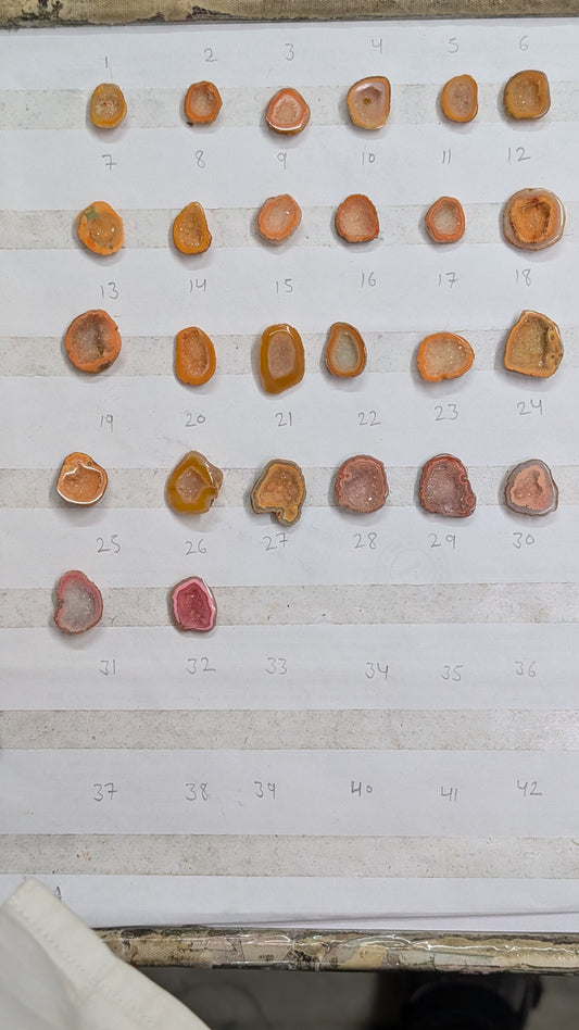 Natural Orange Geode Crystal Stones 10–20mm – Handpicked Geodes for Ring, Crystal Lovers | Get Exact Piece Shown in the Picture My Store