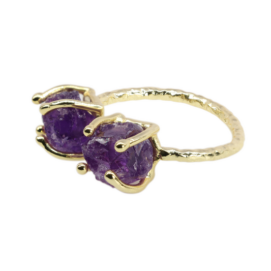 Agni Love Ring Raw Birthstone 8 - 10 mm Adjustable Band My Store