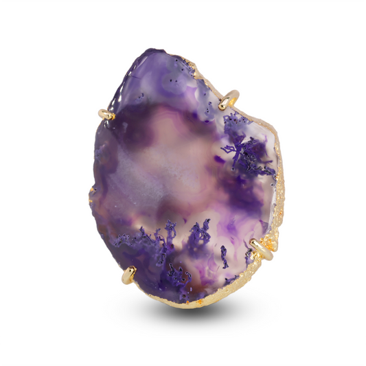 Natural Agate Slice Rings My Store