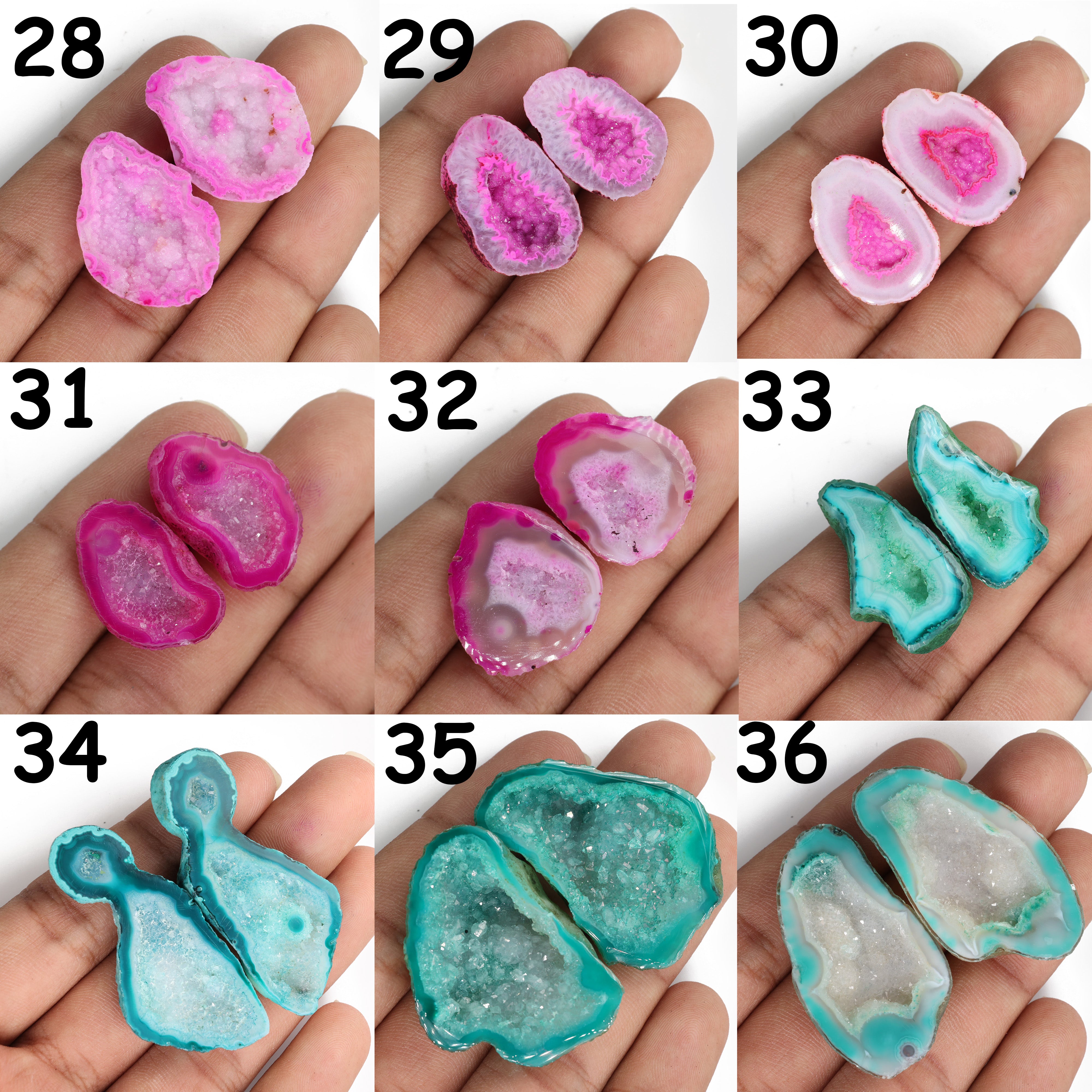 Geode druzy pair stone mix color for customize ***You can Order Exact Piece as in Photos*** Meena Design
