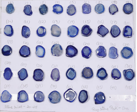 Geode Rings stone by Selection 20 - 25mm Blue For Rings Making My Store