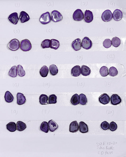 Geode Pairs ( Earring ) by Selection 15 - 20 mm Purple Color My Store