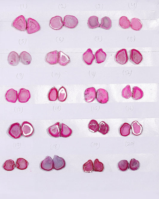 Geode Pairs ( Earring ) by Selection 15 - 20 mm Pink Color My Store
