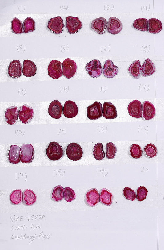 Geode Pairs (Earring) by Selection 15-20 mm Pink Color My Store
