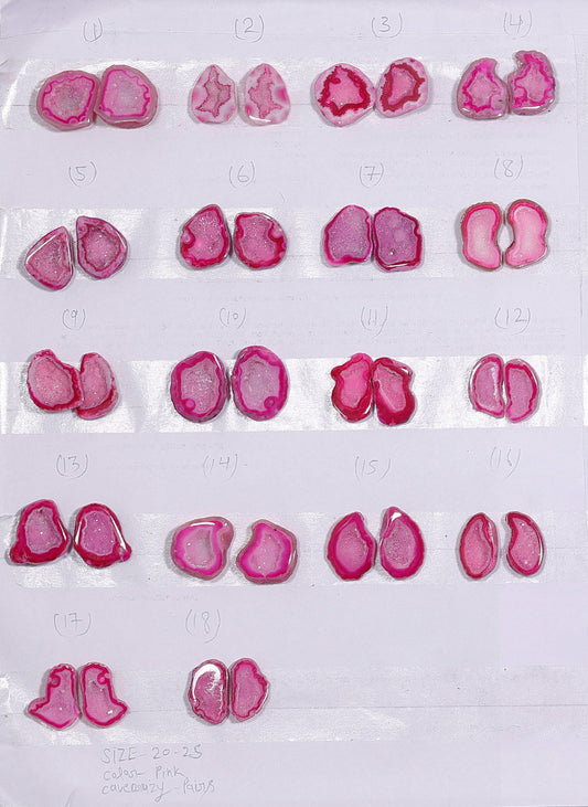 Geode Pairs ( Earring ) by Selection 20 - 25 mm Pink Color My Store