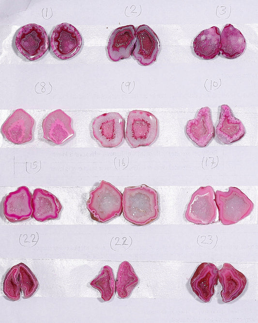 Geode Pairs ( Earring ) by Selection 20 - 25mm Pink Color My Store