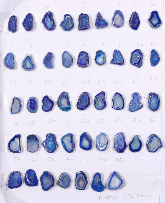 Geode Stones ( Pendant ) by Selection 20 - 25 mm Blue For Making Pendant Jewelry My Store